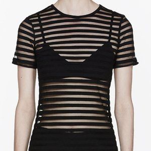 Gothy Sheer Stripe Black T-shirt